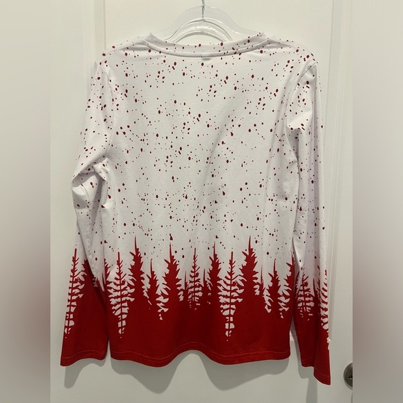 Festive Red and White Long Sleeve Shirt - Picture 8 of 11